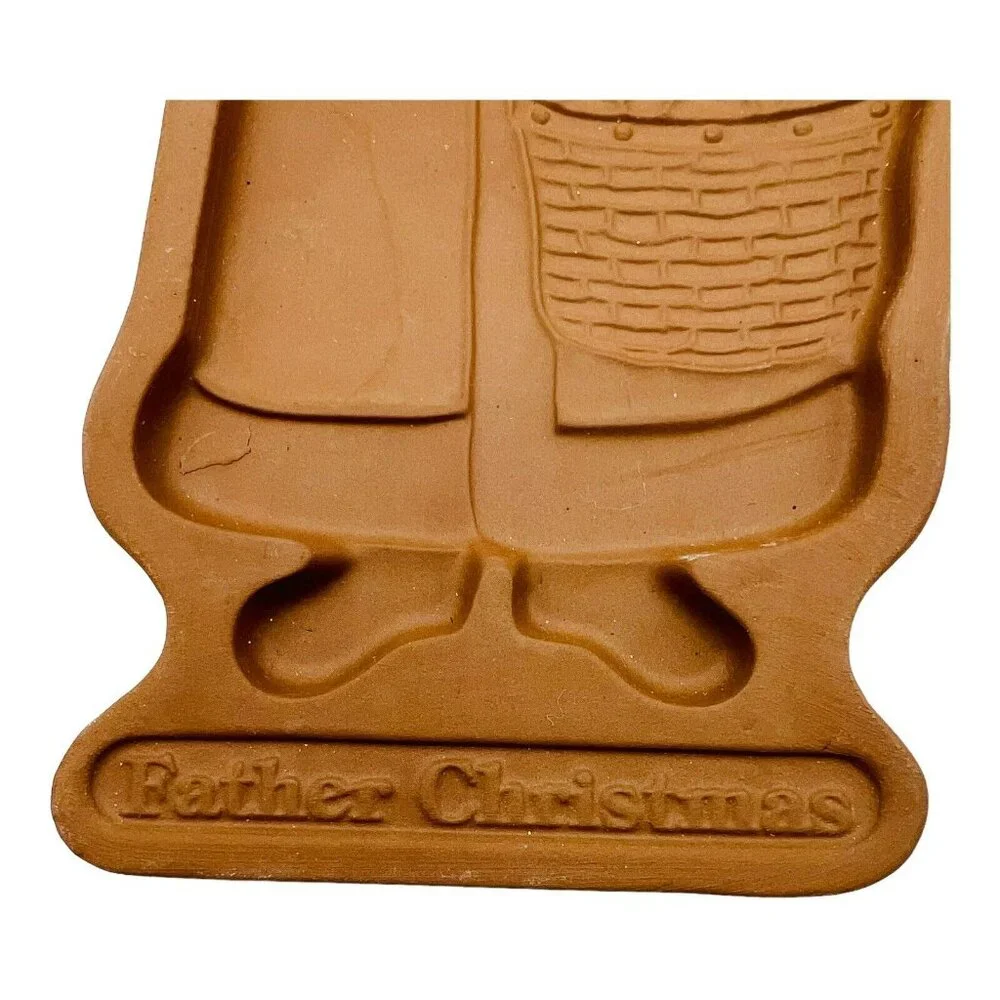 Longaberger 1990 Father Christmas‎ Cookie Mold Terra Cotta Pottery 9 inch